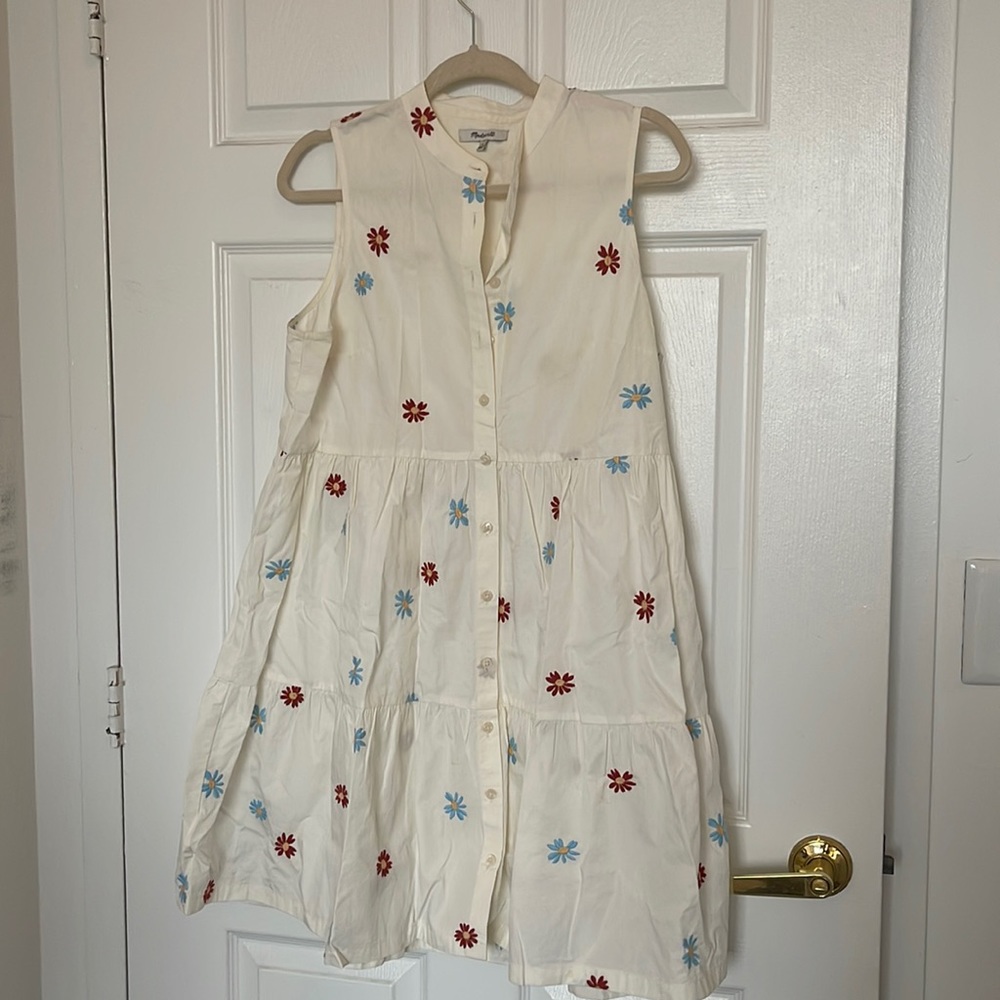 Madewell white floral dress